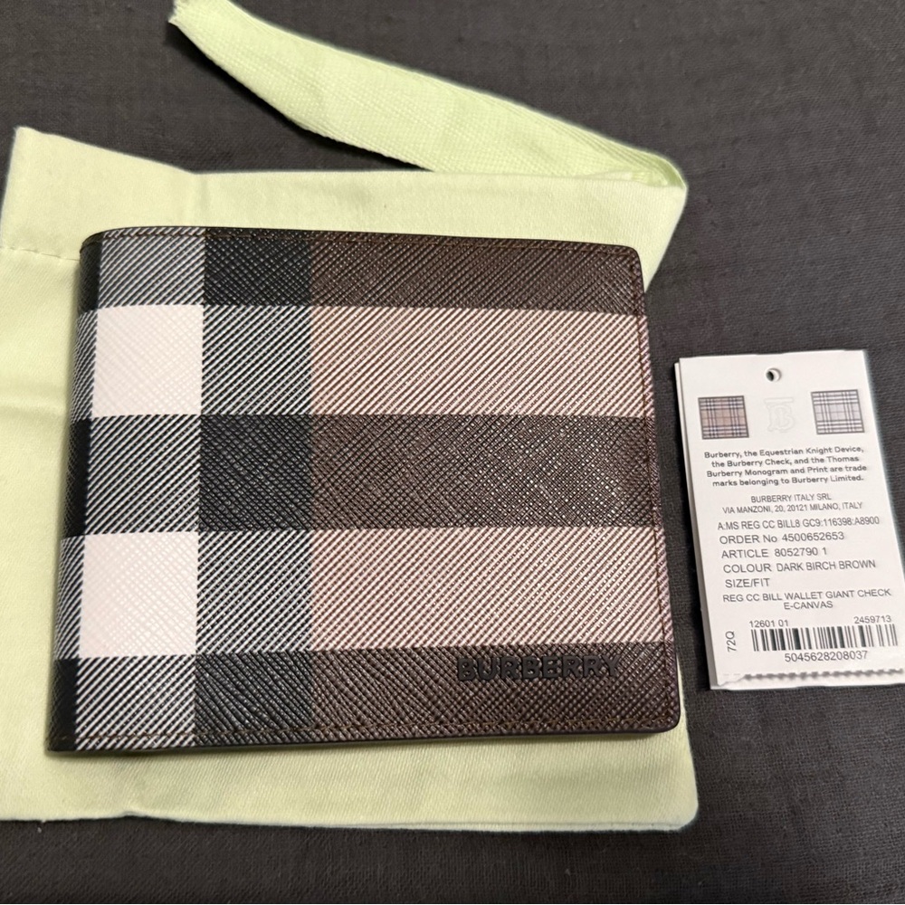 Burberry Black and White Checkered Wallet